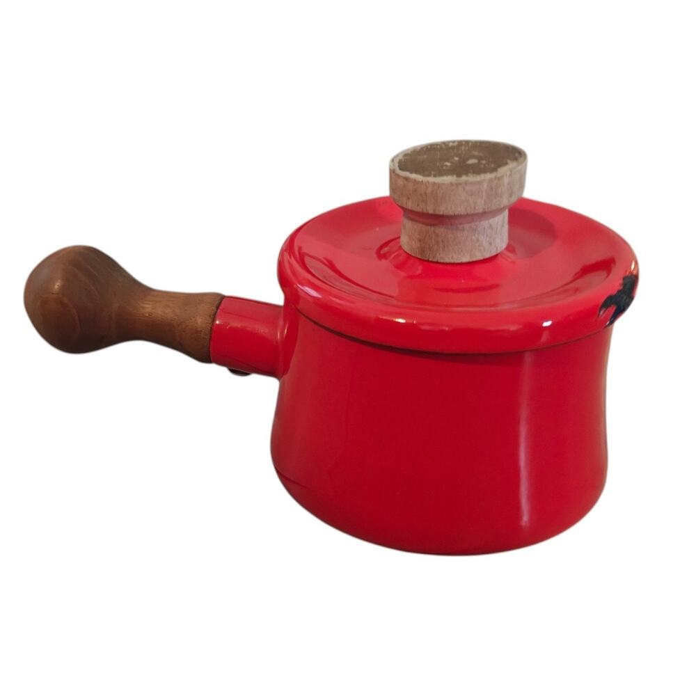 mid-century modern Dansk Kobenstyle enamelware butter warmer / mini saucepan.